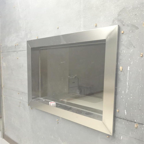 蚌埠800*1200*20mm铅玻璃观察窗安装效果图